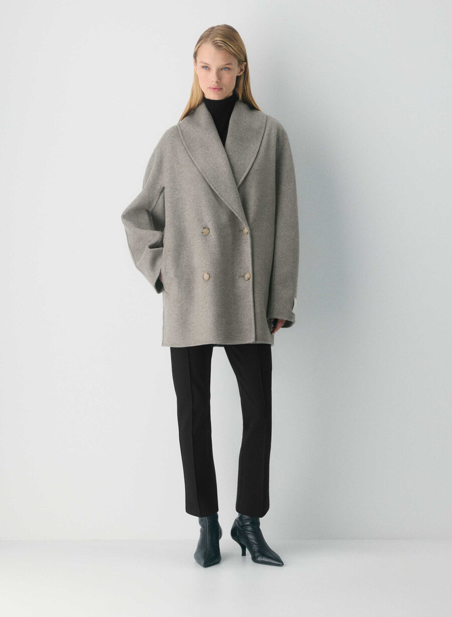 cappotto double-face mezzanine - luxe rewool heather matte pearl