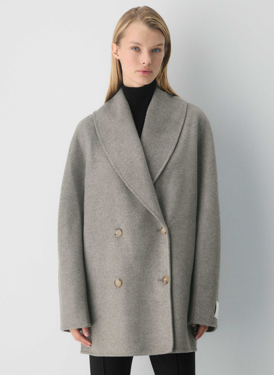 cappotto double-face mezzanine - luxe rewool heather matte pearl