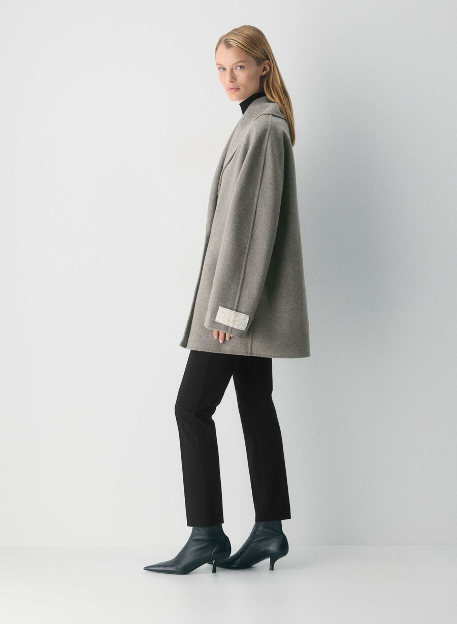 cappotto double-face mezzanine - luxe rewool heather matte pearl