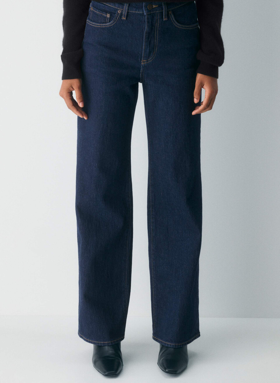 denim forum remy hi-rise wide jean no-stress blu scuro