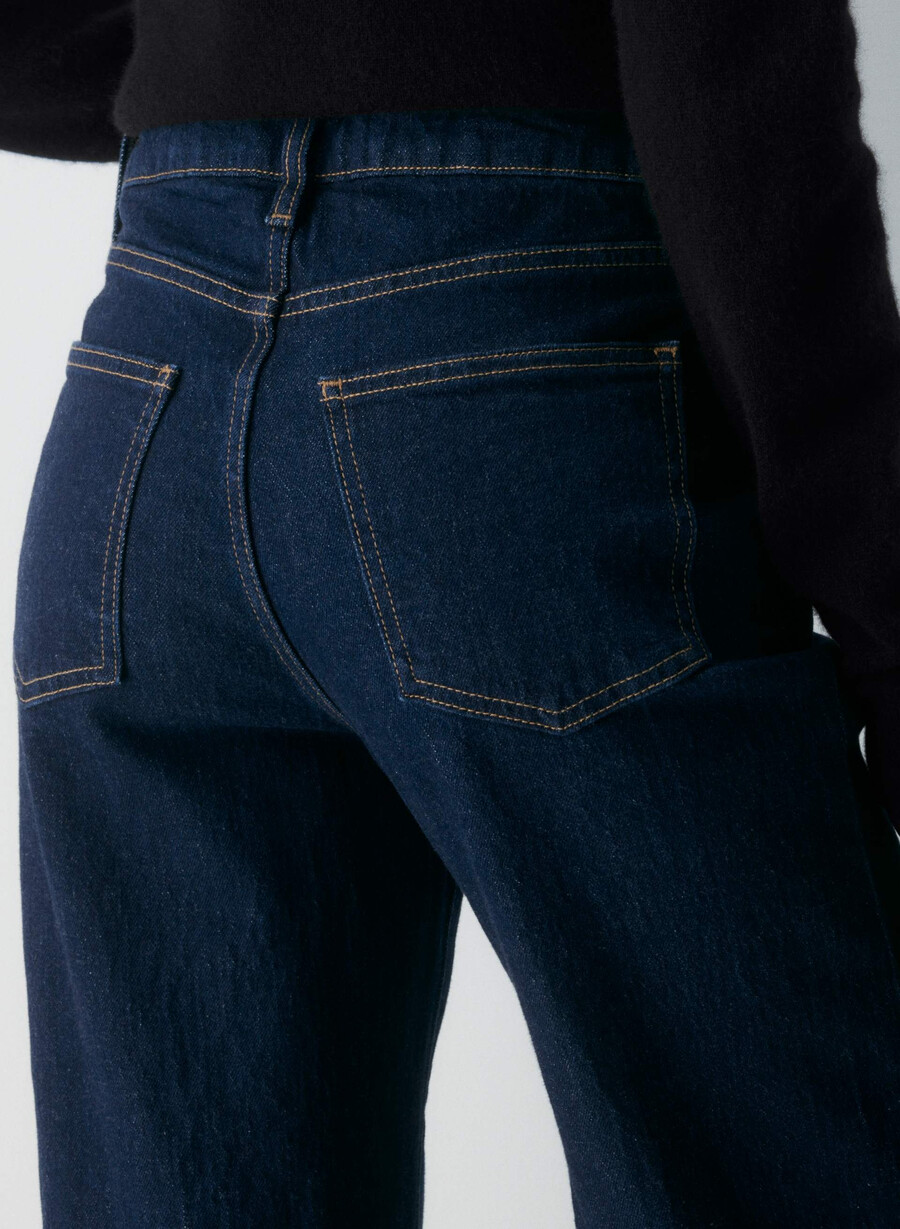 denim forum remy hi-rise wide jean no-stress blu scuro