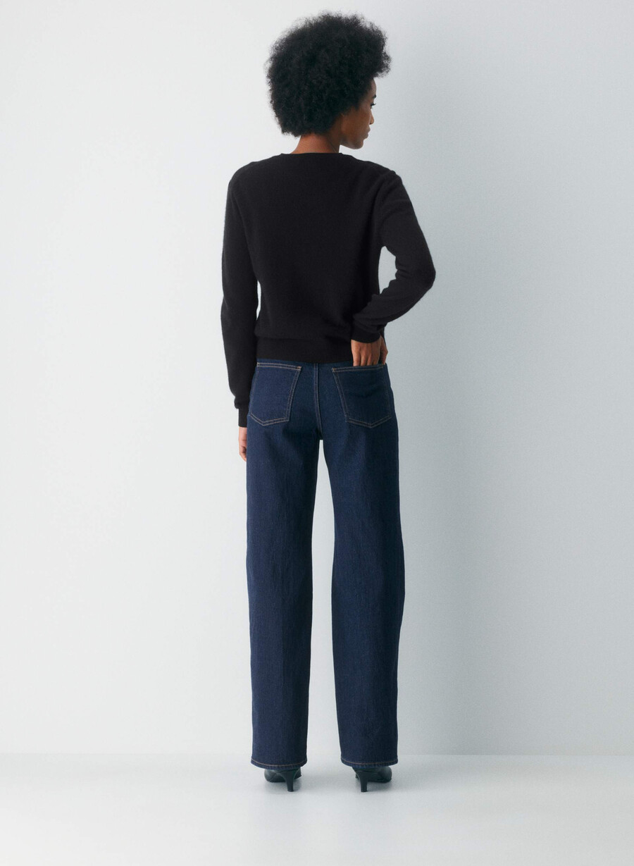 denim forum remy hi-rise wide jean no-stress blu scuro