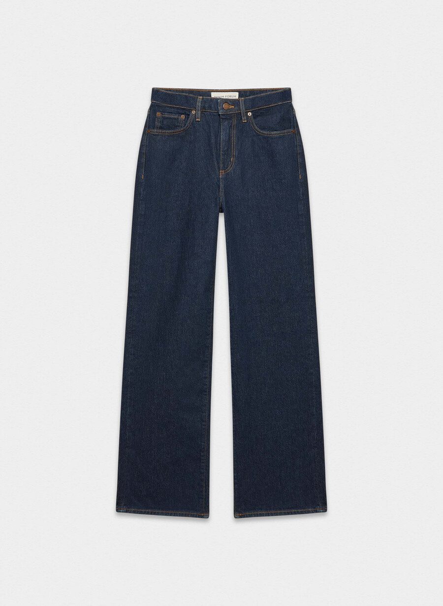 denim forum remy hi-rise wide jean no-stress blu scuro