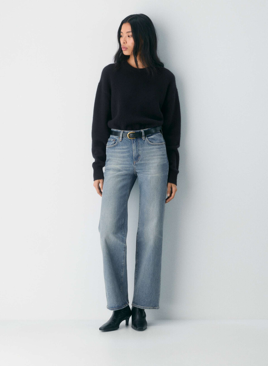 denim forum remy hi-rise wide jean vintage blu medio