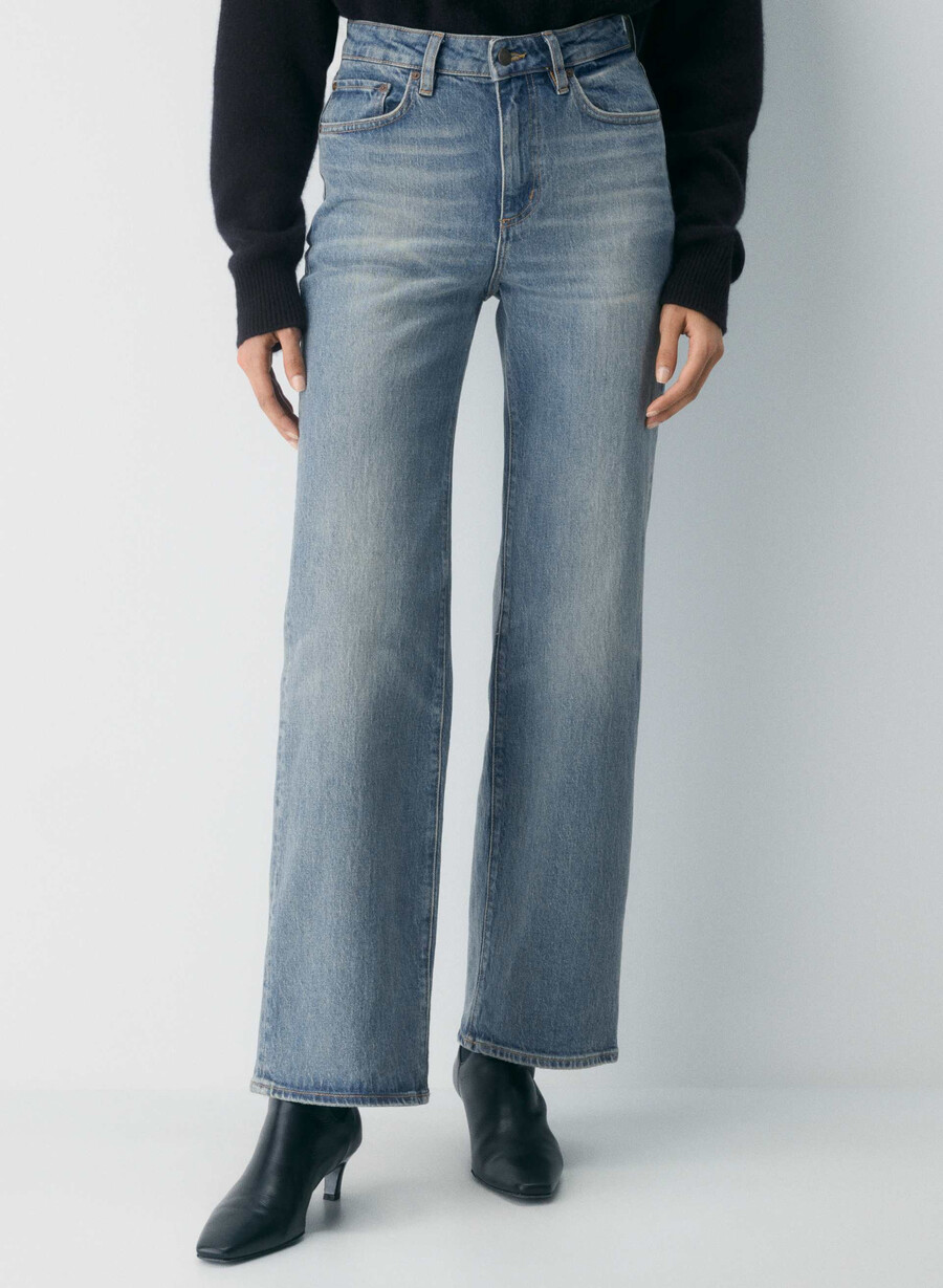 denim forum remy hi-rise wide jean vintage blu medio
