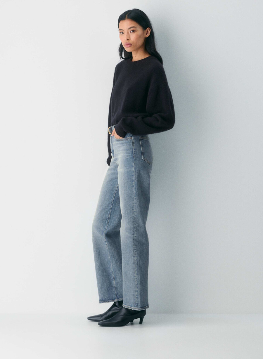 denim forum remy hi-rise wide jean vintage blu medio