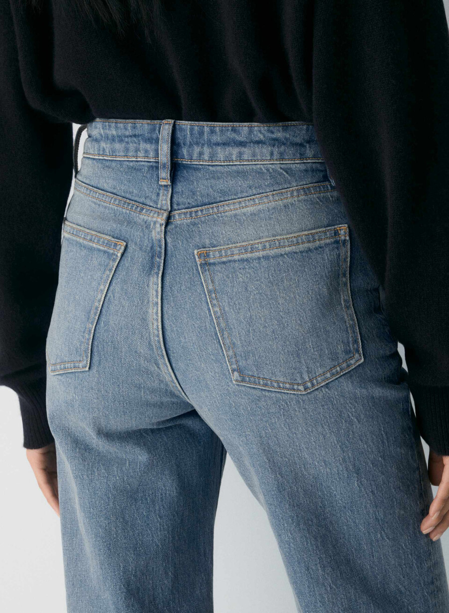 denim forum remy hi-rise wide jean vintage blu medio