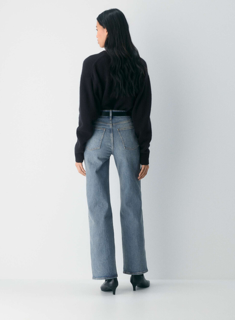 denim forum remy hi-rise wide jean vintage blu medio