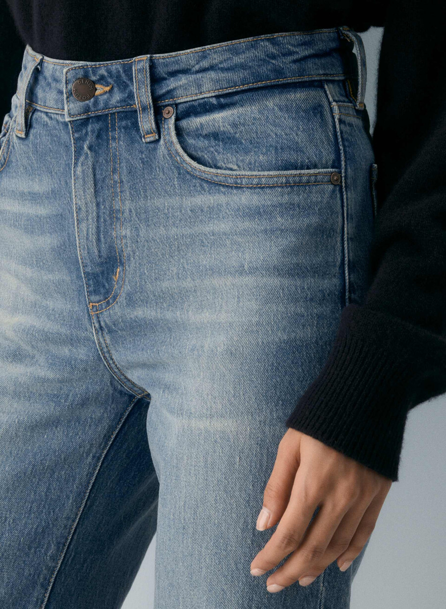 denim forum remy hi-rise wide jean vintage blu medio