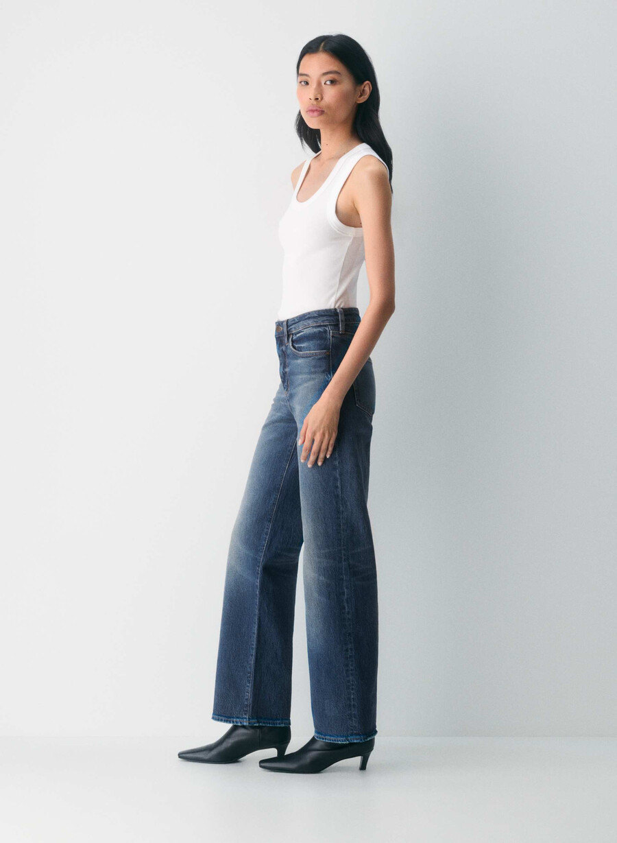 denim forum remy hi-rise wide jean vintage blu scuro