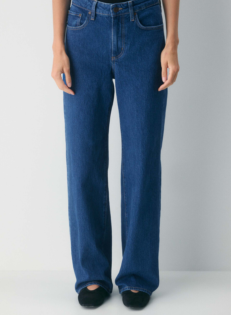 denim forum remy hi-rise wide jean blu medio vero