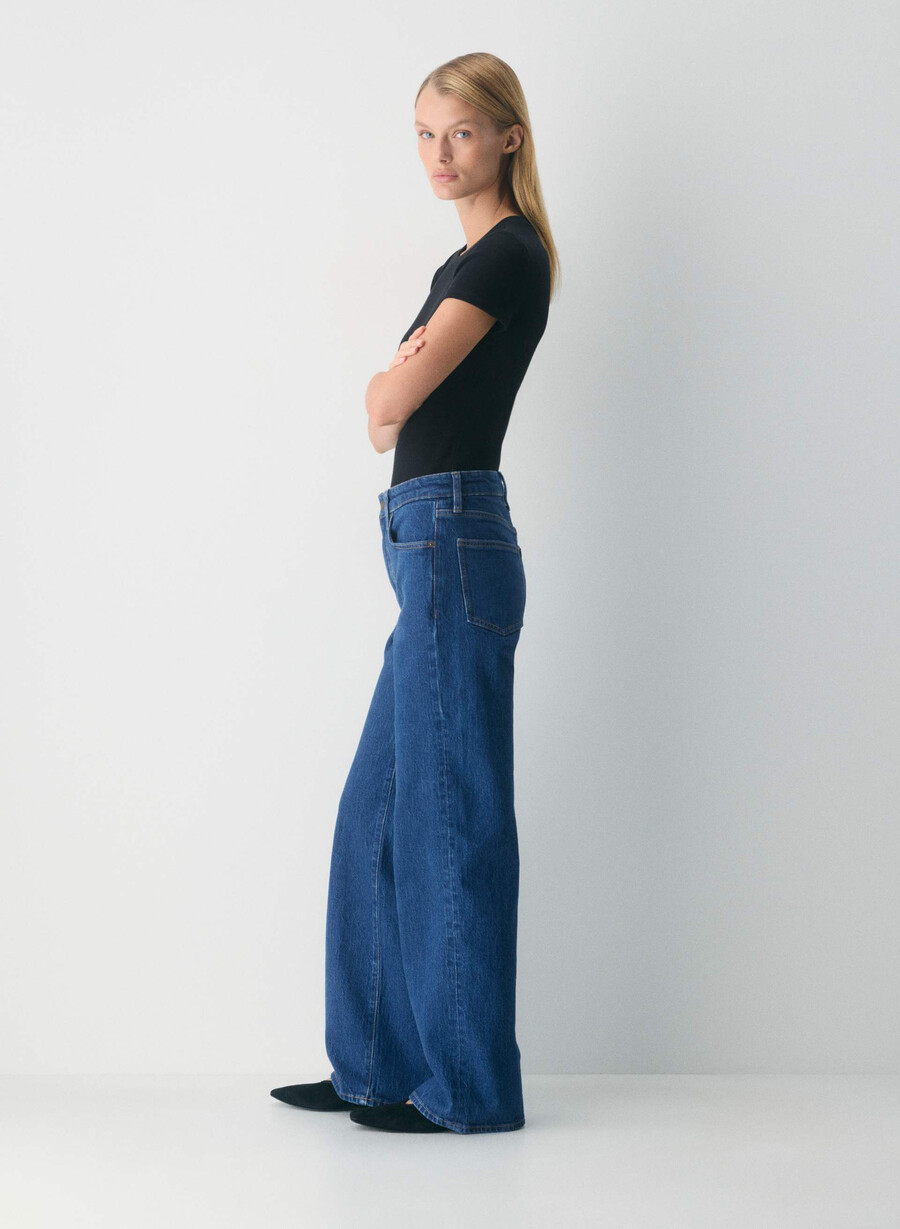 denim forum remy hi-rise wide jean blu medio vero