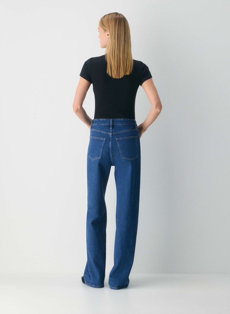 denim forum remy hi-rise wide jean blu medio vero