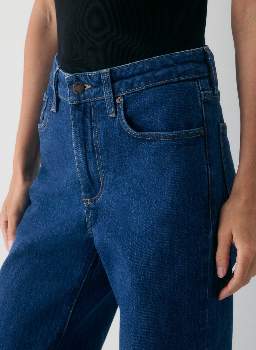 denim forum remy hi-rise wide jean blu medio vero