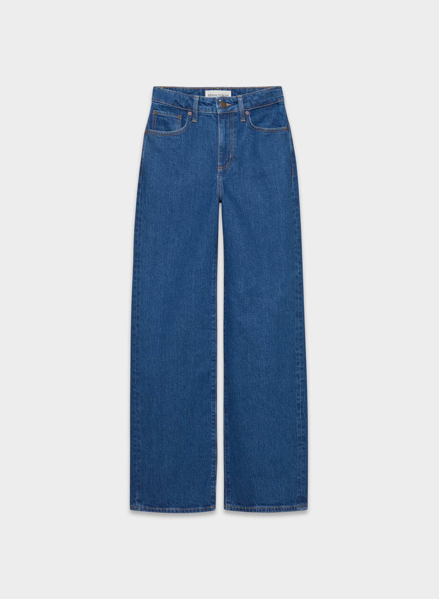 denim forum remy hi-rise wide jean blu medio vero