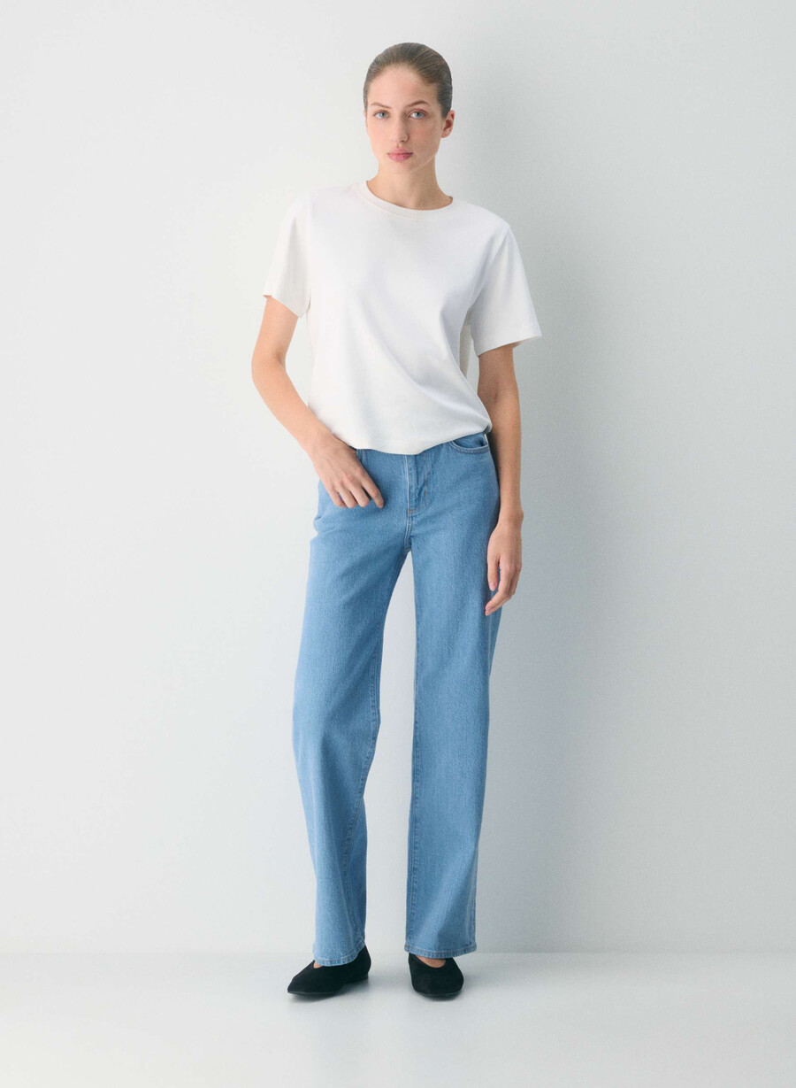 denim forum remy hi-rise wide jean true super light blu