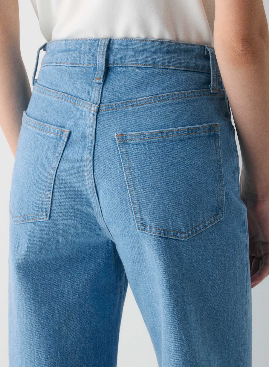 denim forum remy hi-rise wide jean true super light blu
