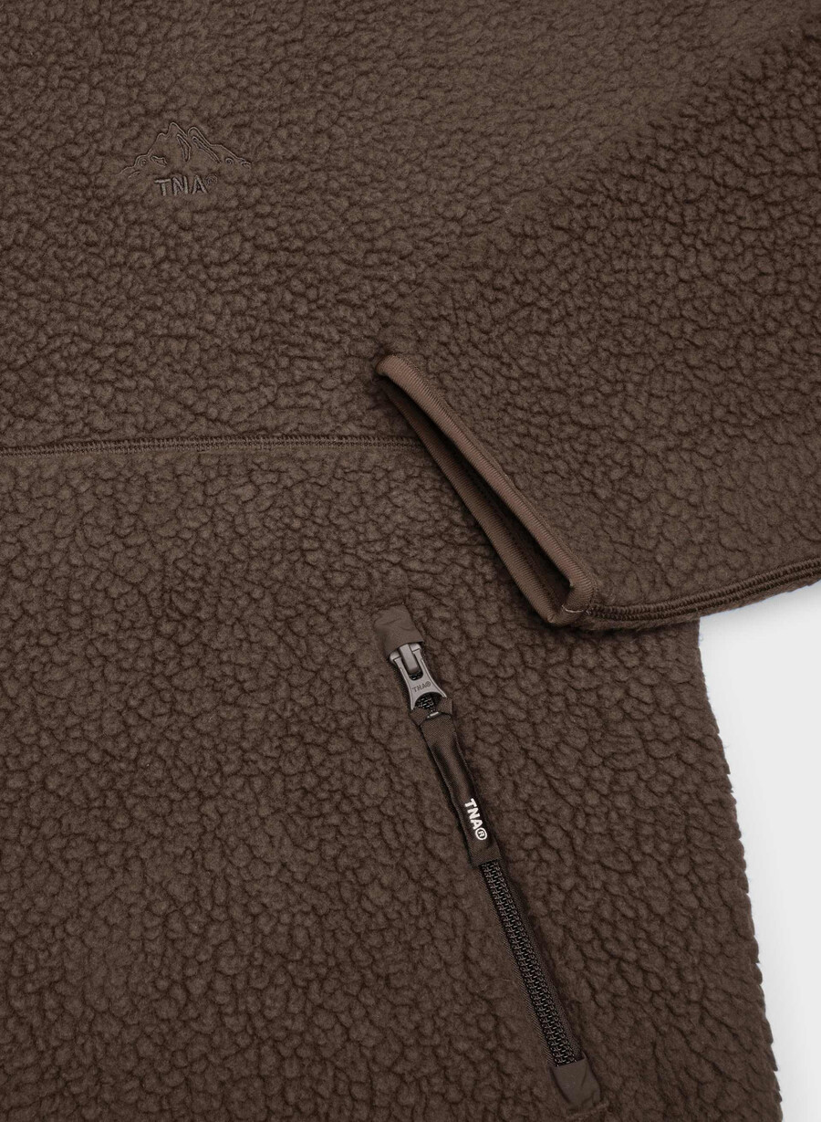 felpa con cappuccio e zip a 12 pollici polartec thermal pro marrone mocha ricco
