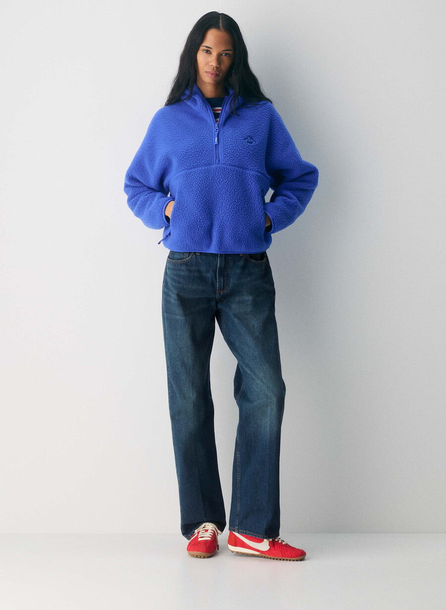 felpa con cappuccio e zip a 12 pollici polartec thermal pro jazz blue