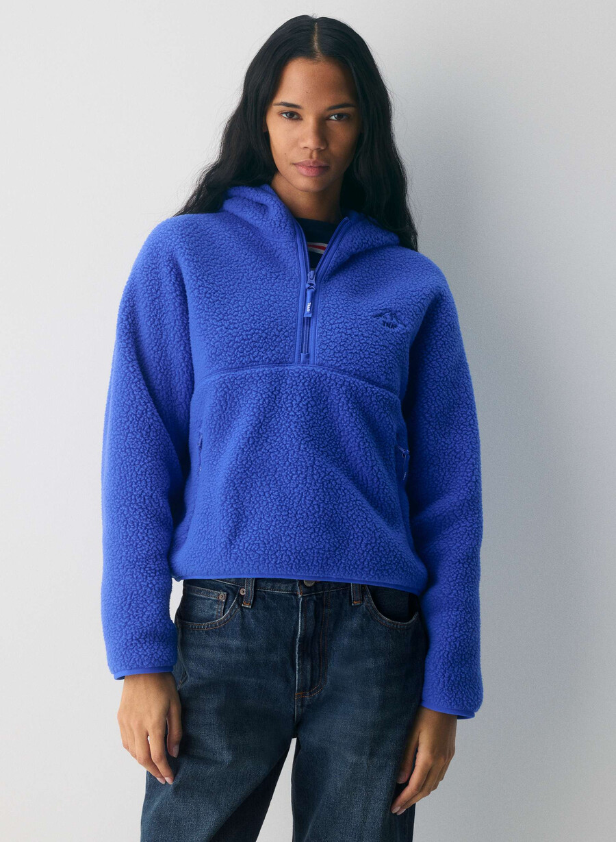 felpa con cappuccio e zip a 12 pollici polartec thermal pro jazz blue