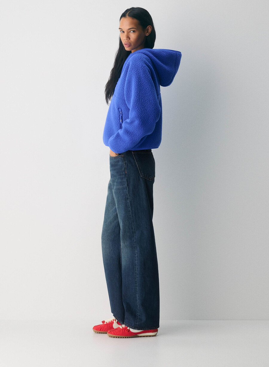 felpa con cappuccio e zip a 12 pollici polartec thermal pro jazz blue