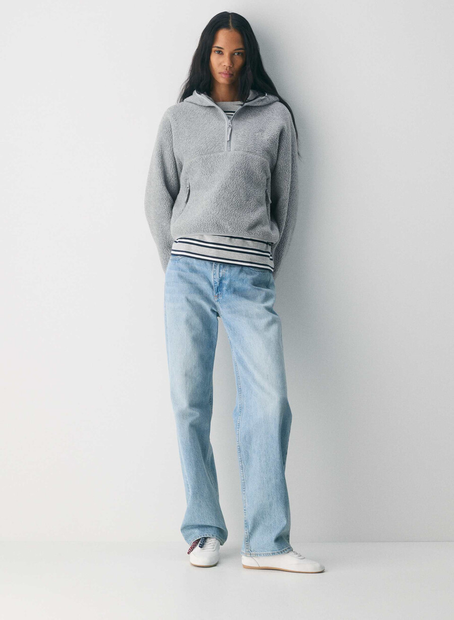 felpa con cappuccio e zip a 12 lati polartec thermal pro heather athletic gre
