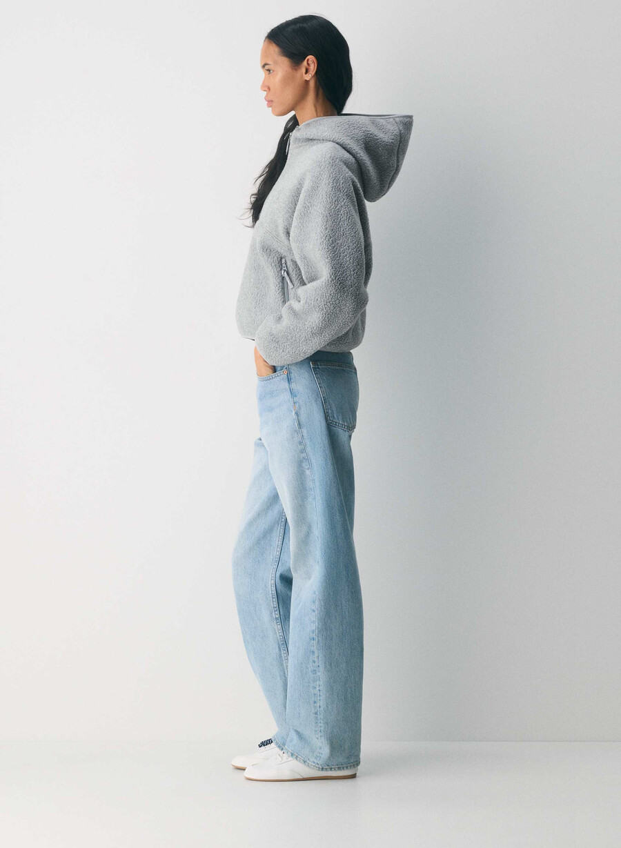 felpa con cappuccio e zip a 12 lati polartec thermal pro heather athletic gre
