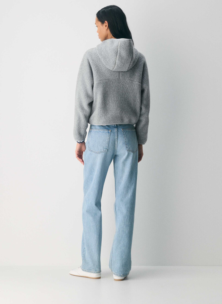 felpa con cappuccio e zip a 12 lati polartec thermal pro heather athletic gre