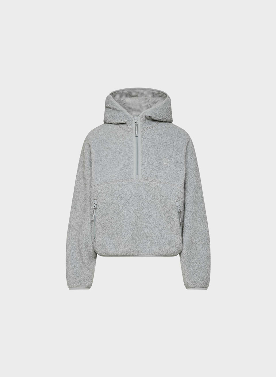 felpa con cappuccio e zip a 12 lati polartec thermal pro heather athletic gre