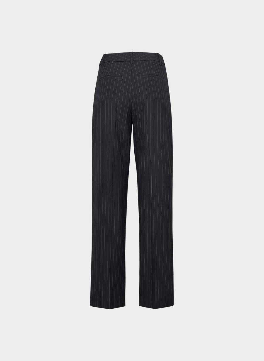 the effortless pant - twill blk strp dk nt nvyg
