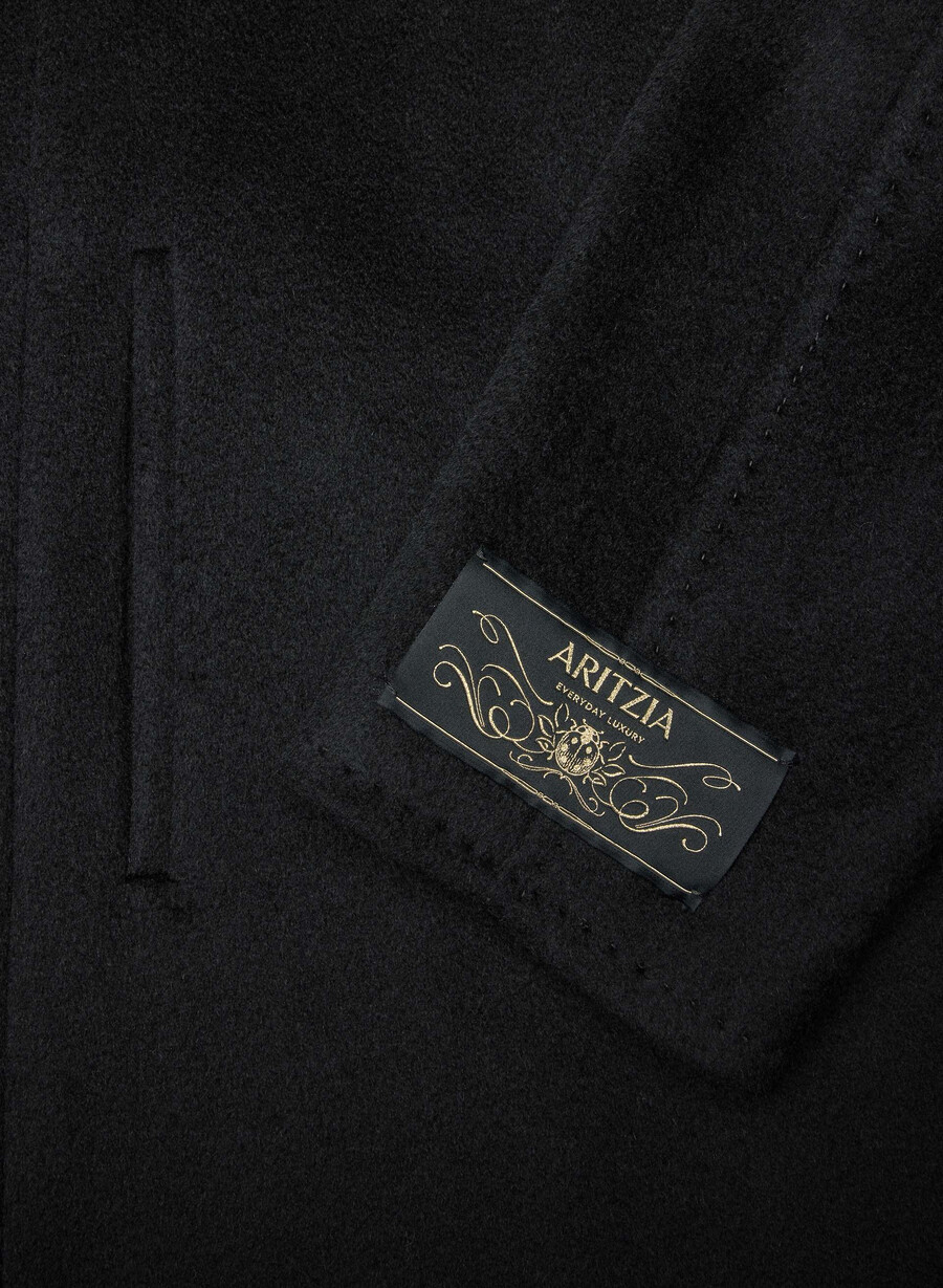 cappotto the slouch - lana recamel nero
