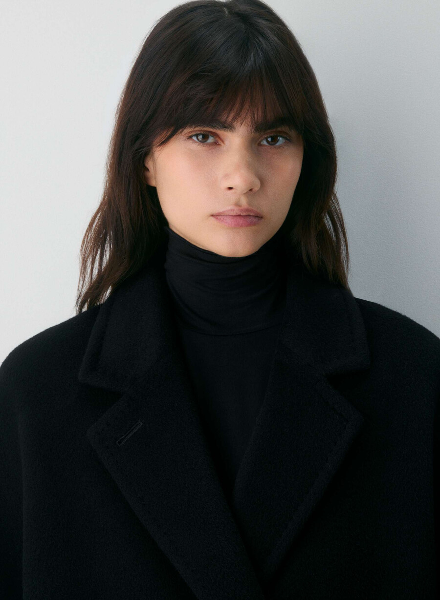 cappotto the slouch - lana recamel nero