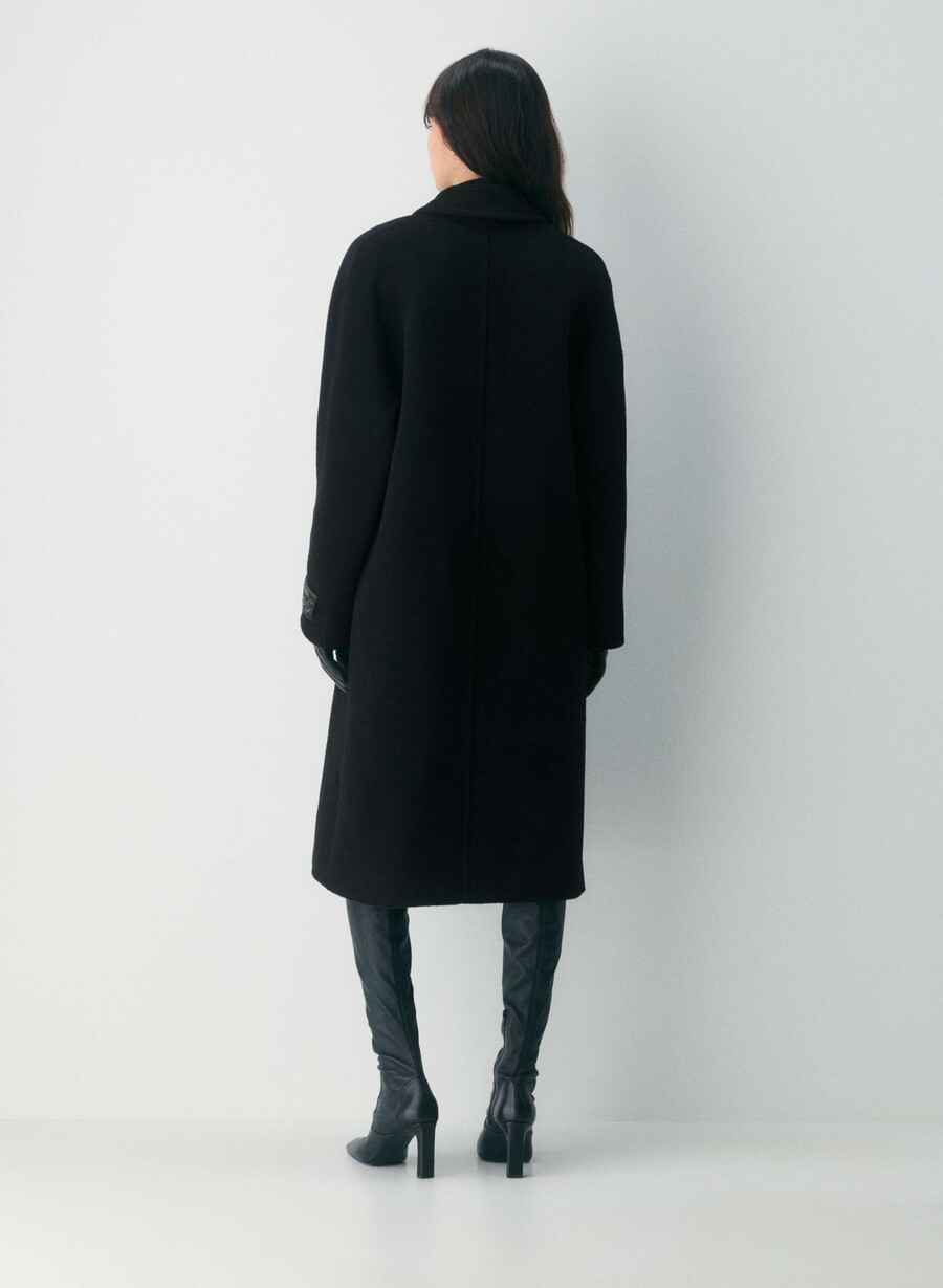 cappotto the slouch - lana recamel nero