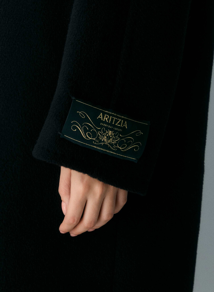 cappotto the slouch - lana recamel nero