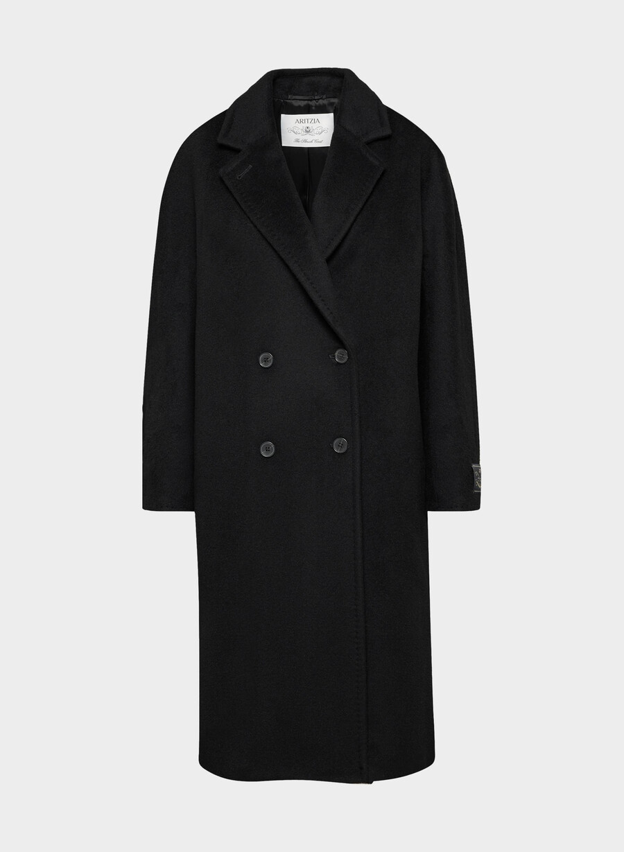 cappotto the slouch - lana recamel nero
