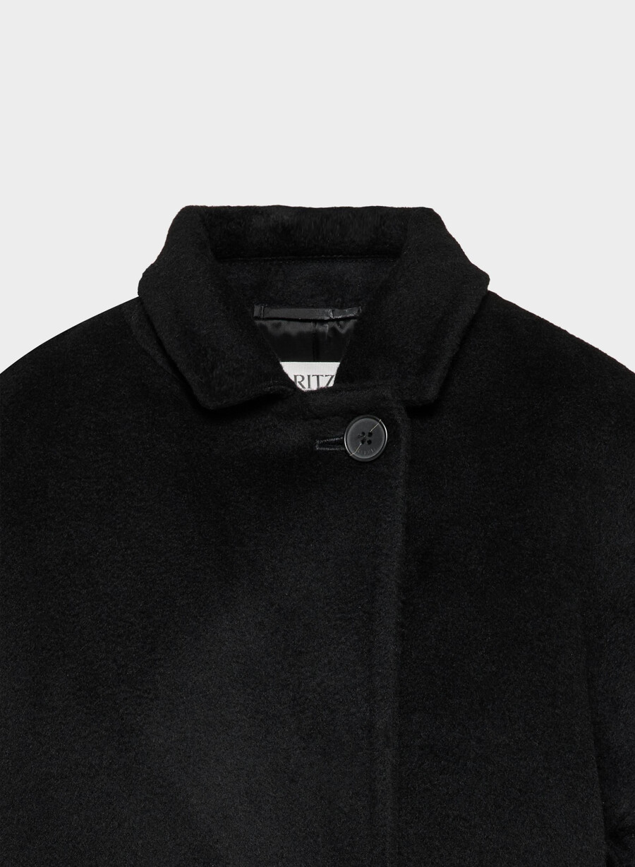 cappotto the slouch - lana recamel nero