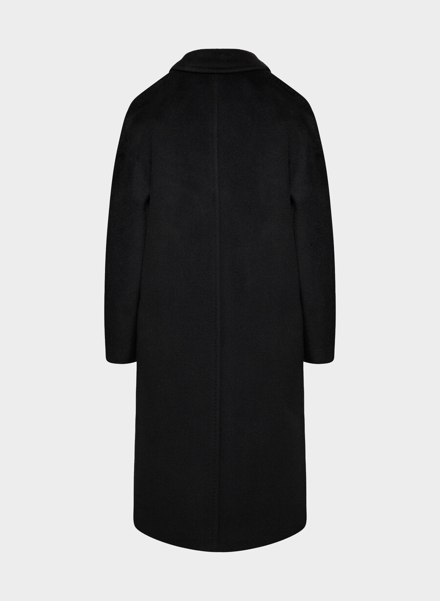 cappotto the slouch - lana recamel nero