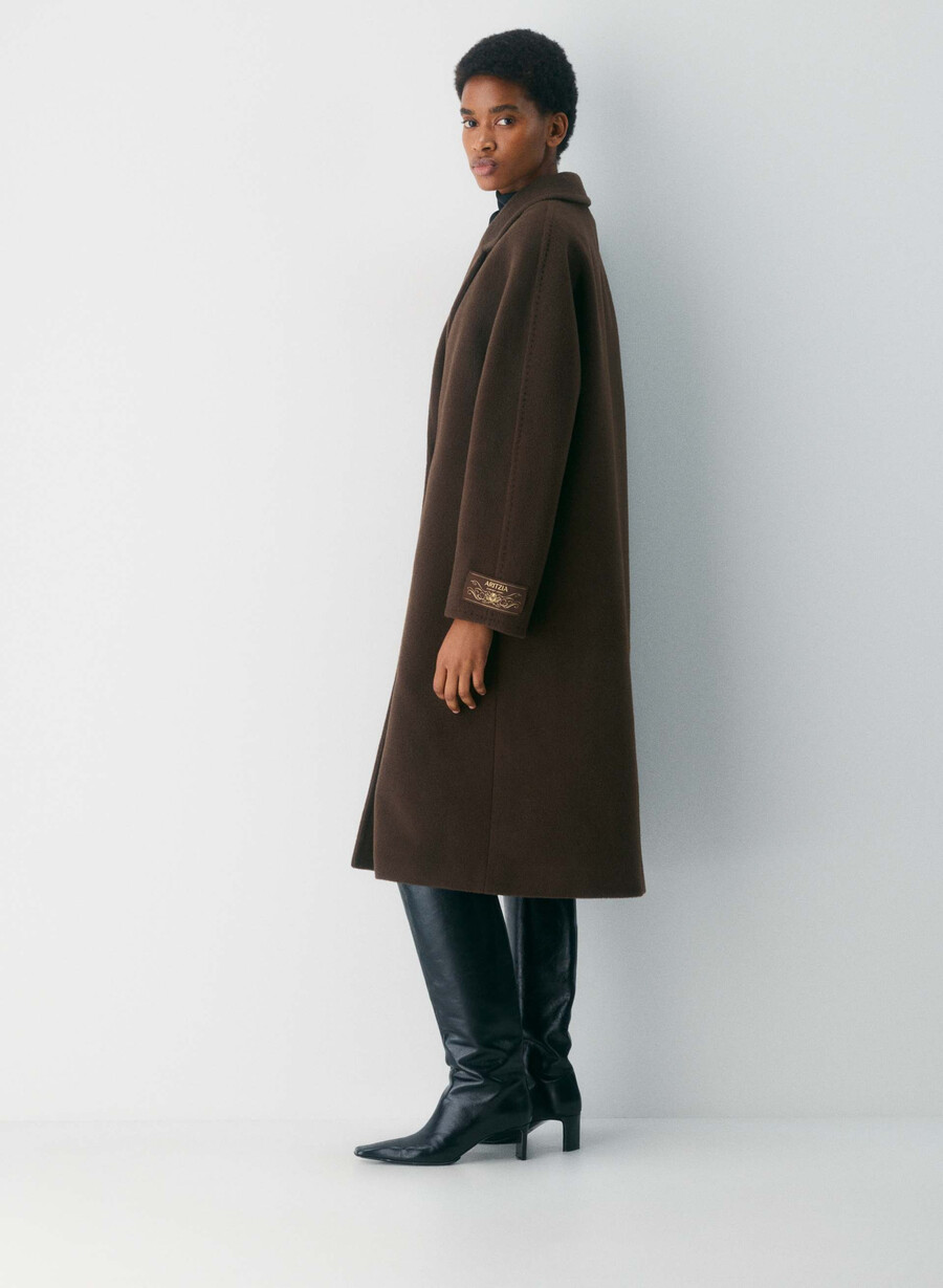cappotto the slouch - lana recamel cedro bruciato