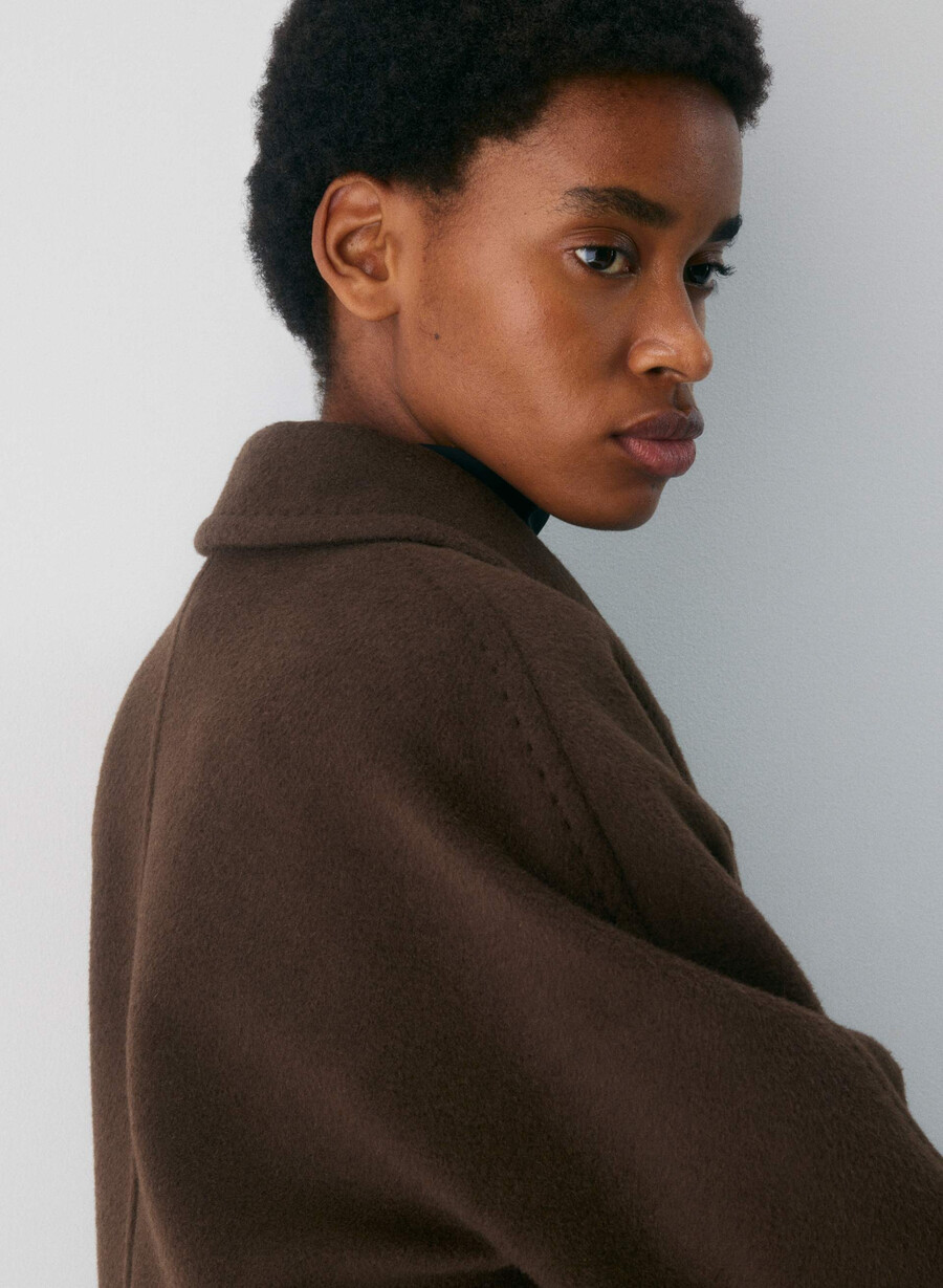 cappotto the slouch - lana recamel cedro bruciato