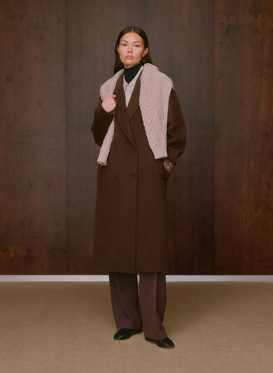 cappotto the slouch - lana recamel cedro bruciato