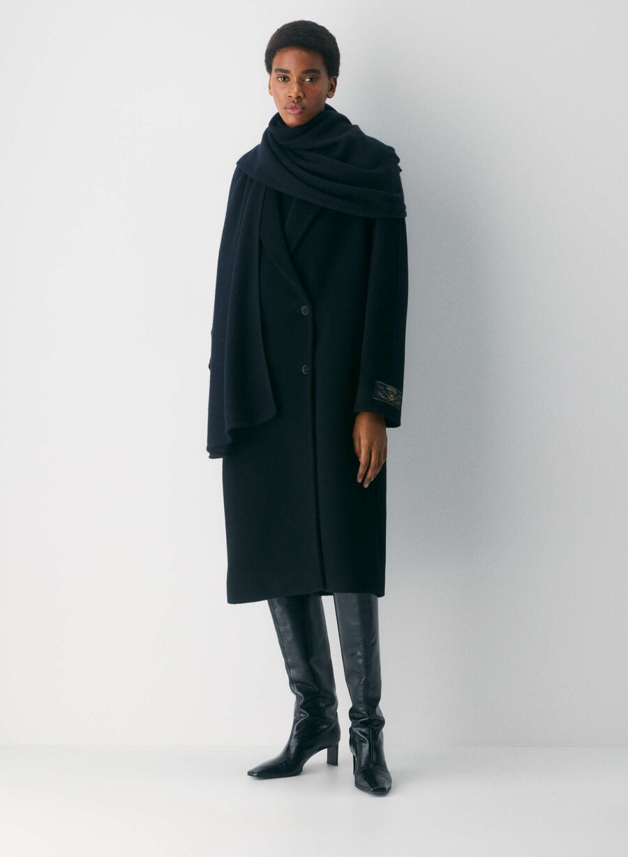 cappotto the slouch - morbido cashmere in lana nero