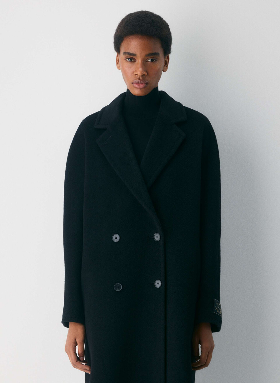 cappotto the slouch - morbido cashmere in lana nero