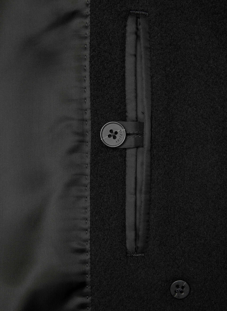 cappotto the slouch - morbido cashmere in lana nero