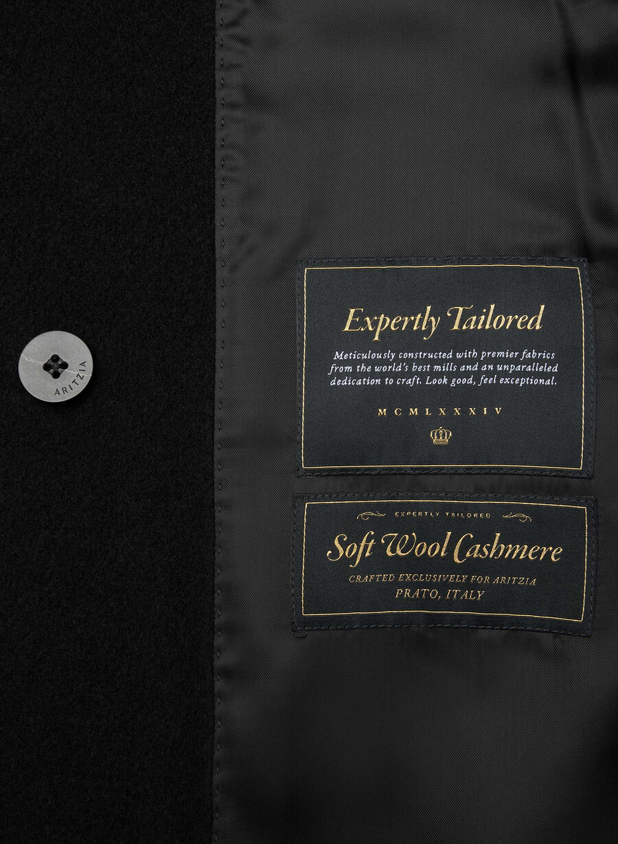 cappotto the slouch - morbido cashmere in lana nero