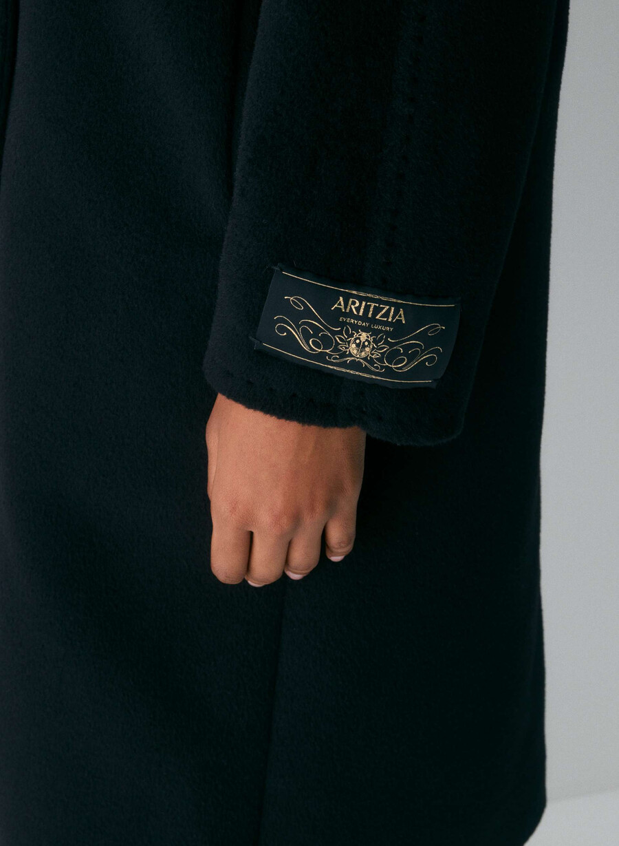 cappotto the slouch - morbido cashmere in lana nero