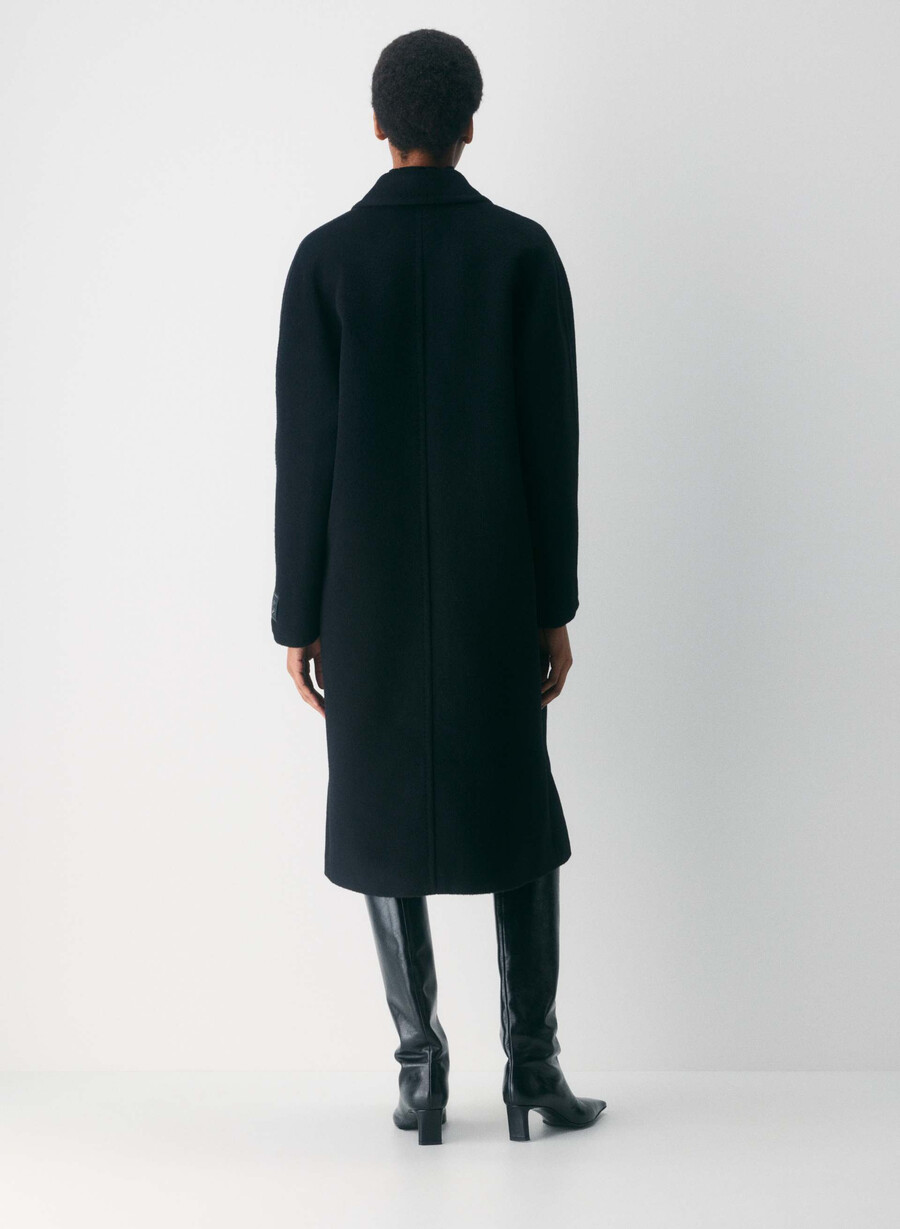 cappotto the slouch - morbido cashmere in lana nero
