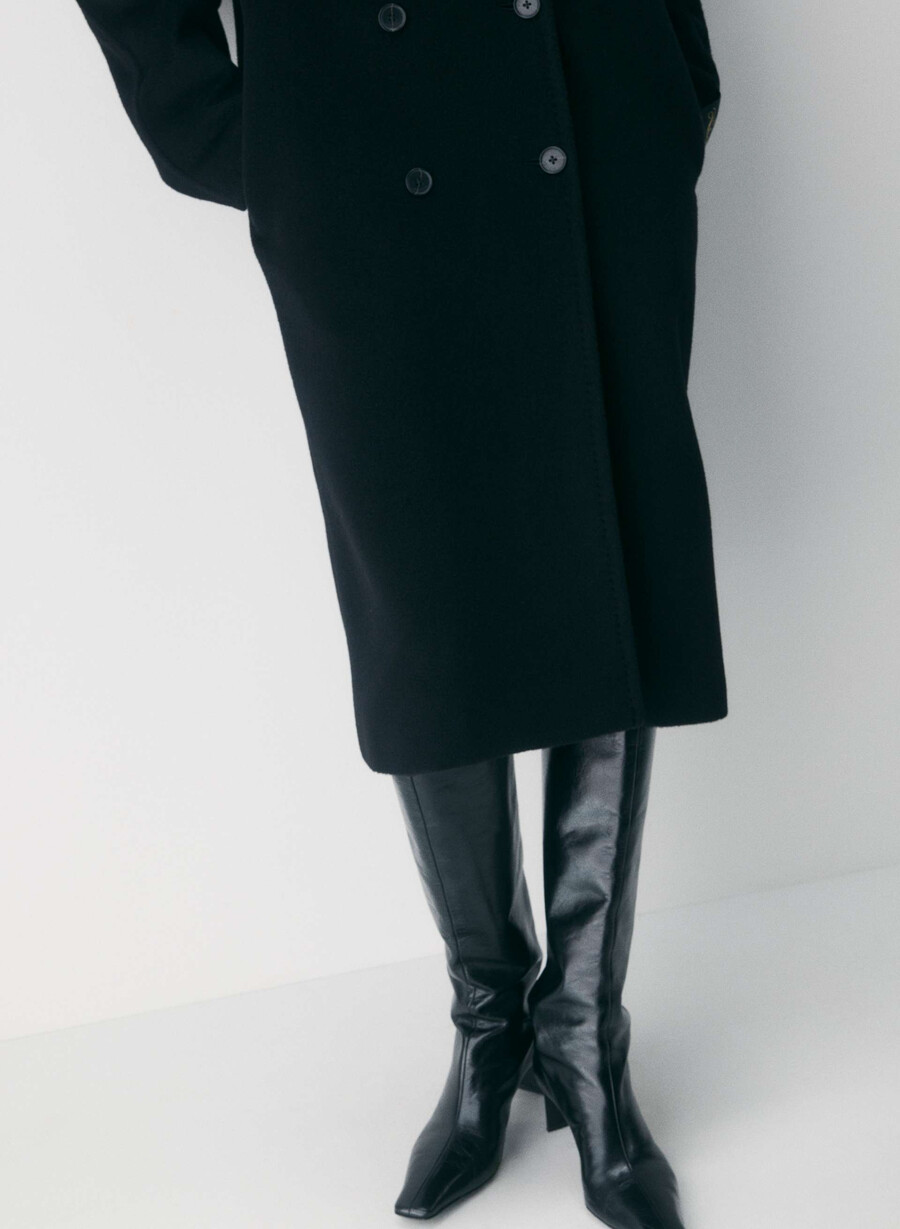 cappotto the slouch - morbido cashmere in lana nero