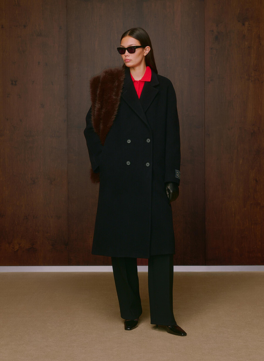 cappotto the slouch - morbido cashmere in lana nero