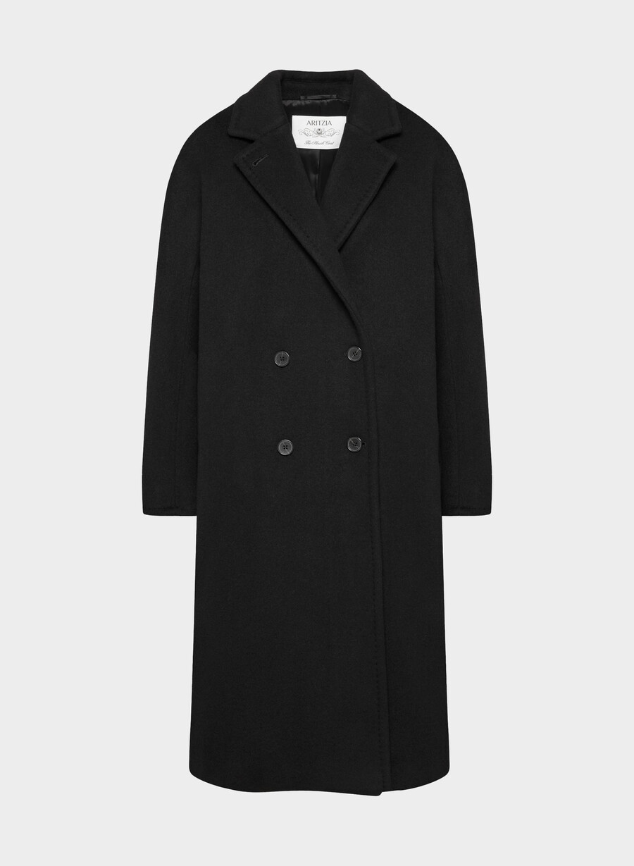 cappotto the slouch - morbido cashmere in lana nero