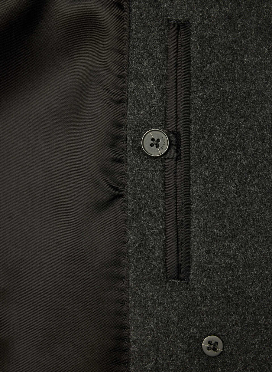 cappotto the slouch - morbido cashmere in lana e nero melange